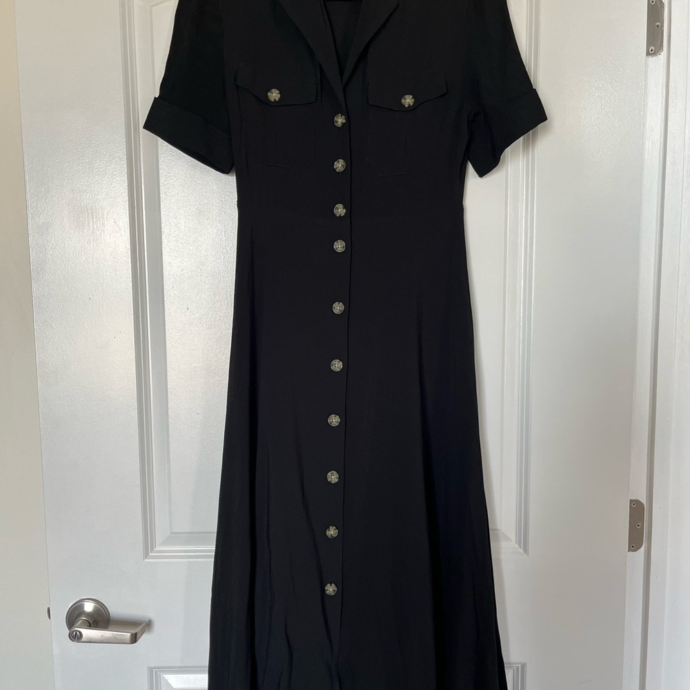 NWOT J.Crew Black Button-Down Dress 0